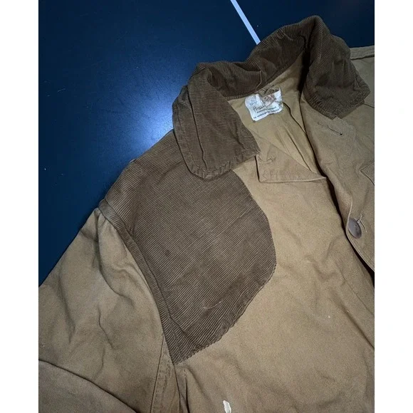 Vintage 50s American Field Hunting Jacket Mens XL Canvas Corduroy Chore 1950s